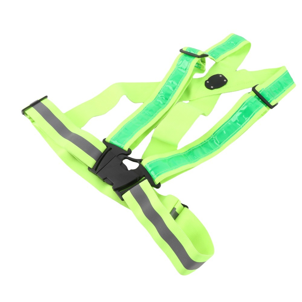 Reflective Running Gear Vest - New Polyester LED Safety Vest Green