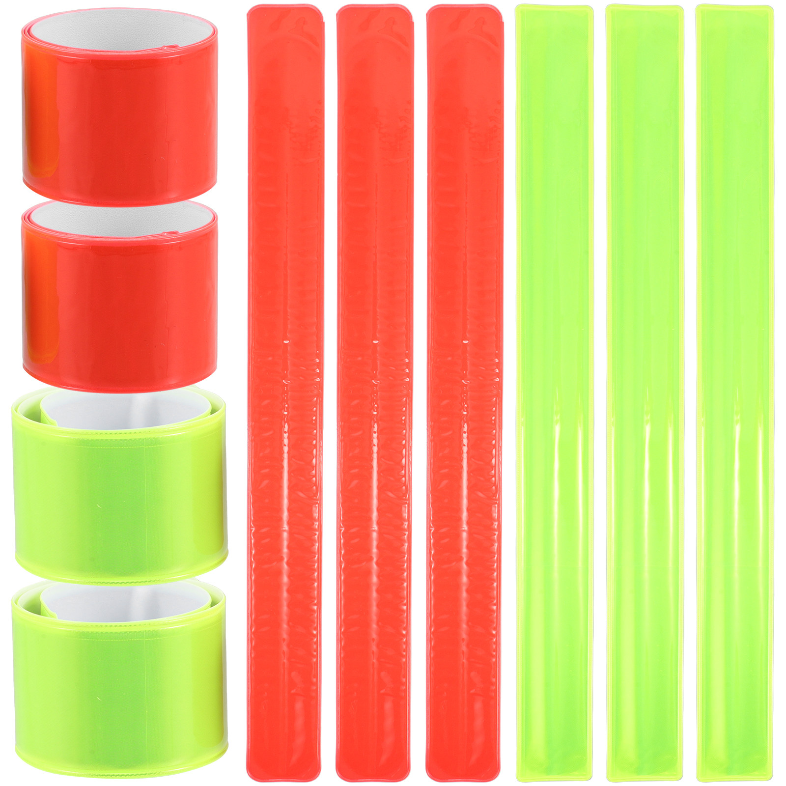 Running Visibility Gear - 12Pcs Reflective Slap Bands Comfortable Adjustable